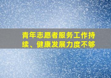 青年志愿者服务工作持续、健康发展力度不够