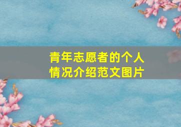 青年志愿者的个人情况介绍范文图片