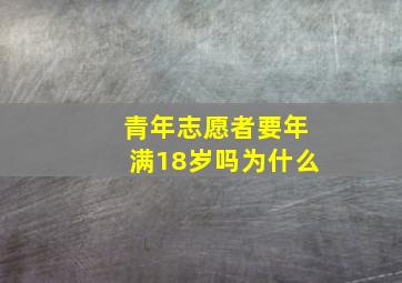 青年志愿者要年满18岁吗为什么