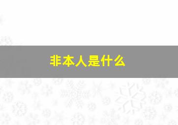 非本人是什么