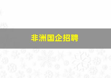 非洲国企招聘