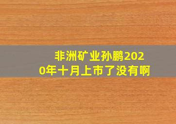 非洲矿业孙鹏2020年十月上市了没有啊