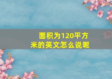 面积为120平方米的英文怎么说呢