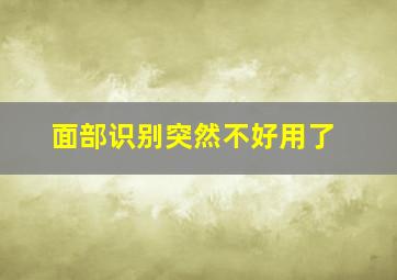 面部识别突然不好用了