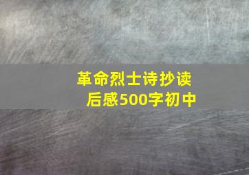 革命烈士诗抄读后感500字初中