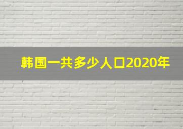 韩国一共多少人口2020年