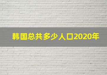 韩国总共多少人口2020年