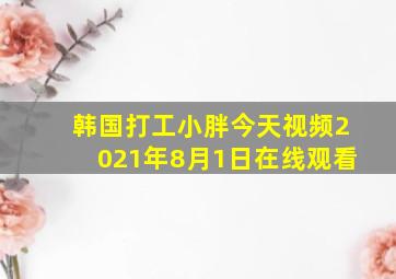 韩国打工小胖今天视频2021年8月1日在线观看