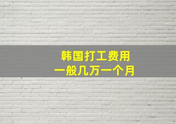 韩国打工费用一般几万一个月