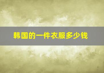 韩国的一件衣服多少钱