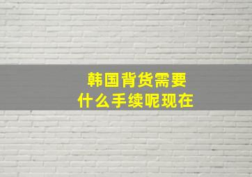 韩国背货需要什么手续呢现在