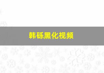 韩砾黑化视频