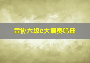 音协六级e大调奏鸣曲