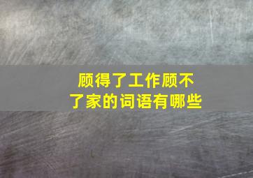 顾得了工作顾不了家的词语有哪些