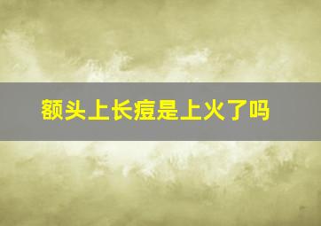 额头上长痘是上火了吗