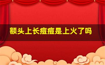 额头上长痘痘是上火了吗