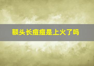 额头长痘痘是上火了吗