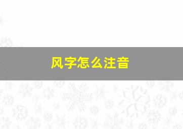 风字怎么注音