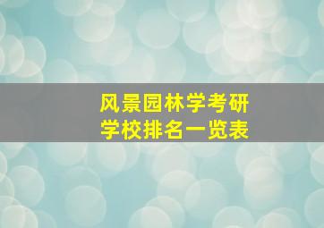 风景园林学考研学校排名一览表