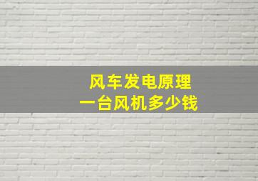 风车发电原理一台风机多少钱