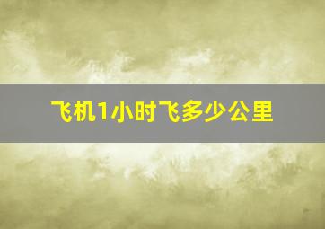 飞机1小时飞多少公里