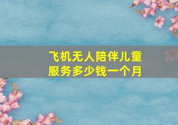 飞机无人陪伴儿童服务多少钱一个月