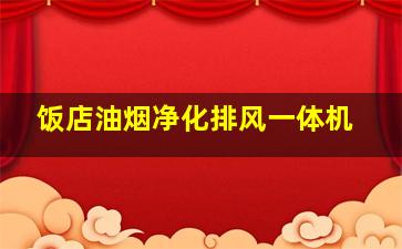 饭店油烟净化排风一体机