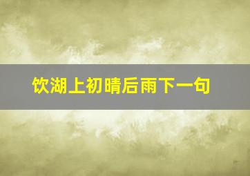 饮湖上初晴后雨下一句