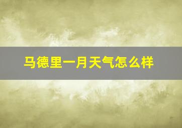 马德里一月天气怎么样