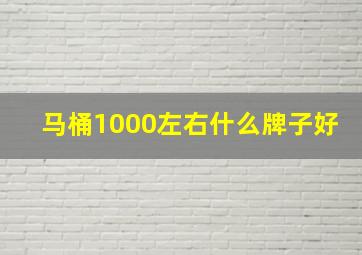 马桶1000左右什么牌子好