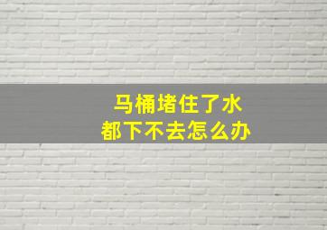 马桶堵住了水都下不去怎么办