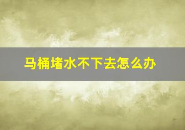 马桶堵水不下去怎么办