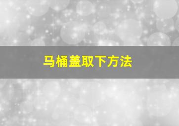 马桶盖取下方法