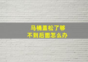 马桶盖松了够不到后面怎么办