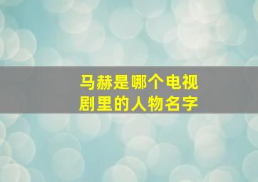 马赫是哪个电视剧里的人物名字