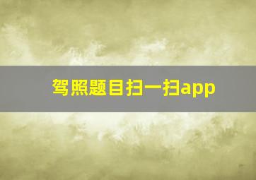 驾照题目扫一扫app