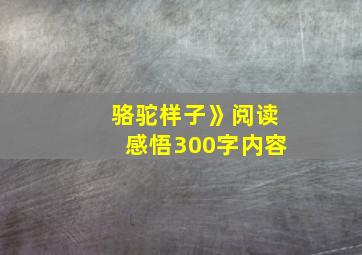 骆驼样子》阅读感悟300字内容