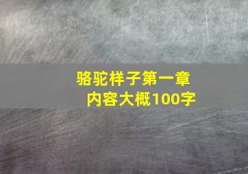 骆驼样子第一章内容大概100字