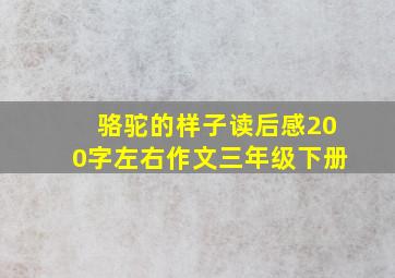 骆驼的样子读后感200字左右作文三年级下册