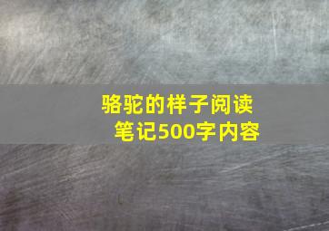 骆驼的样子阅读笔记500字内容