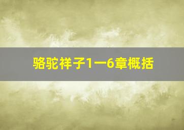 骆驼祥子1一6章概括