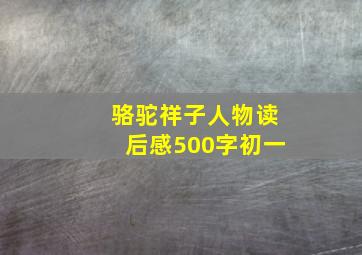 骆驼祥子人物读后感500字初一