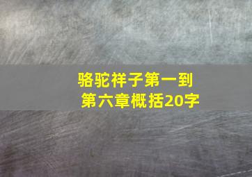 骆驼祥子第一到第六章概括20字