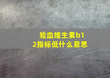 验血维生素b12指标低什么意思