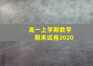 高一上学期数学期末试卷2020