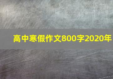 高中寒假作文800字2020年