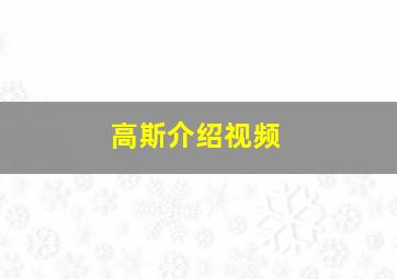 高斯介绍视频