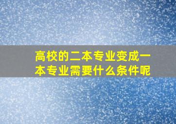 高校的二本专业变成一本专业需要什么条件呢