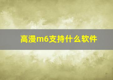 高漫m6支持什么软件