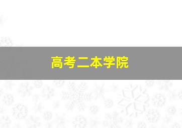 高考二本学院